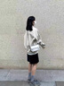 蕓蕁外套女2025新款oversize短外套女美式復古棒球服寬松國潮外套女春 秋款里布款春-米白 【面料】 S 【建議80斤-100斤】 曬單實拍圖