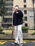 美式vibe褲子高街潮牌百搭純白色牛仔褲男直筒修身顯瘦痞帥微喇褲 白色-807 常規(guī) 2XL 曬單實拍圖