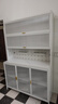 帥仕廚房置物架落地巖板餐邊柜櫥柜碗筷用具工作臺儲物收納柜微波爐架 【隱私柜門(mén)】灰6層120CM全套 曬單實(shí)拍圖