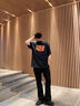 卡圖弛美式柳葉彎刀微喇牛仔褲男夏季潮流高街vibe修身顯瘦窄版長褲子 黑色 XL 曬單實拍圖