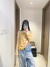 FAIRFAFO林肉肉【拼接假兩件長(cháng)褲】藍色復古直筒牛仔褲女早秋寬松闊腿褲子 藍色 S 褲長(cháng)100體重80-100 曬單實(shí)拍圖