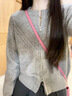 雅黛絲薇休閑褲女減齡套裝2025秋冬新款女裝韓系高級感衣服穿搭兩件套褲子 灰色毛衣+牛仔褲 S （建議85-95斤） 曬單實(shí)拍圖