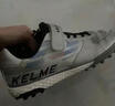 卡爾美（KELME）兒童足球鞋TF碎釘魔術(shù)貼免系帶防滑耐磨球鞋 金屬銀黑  31  曬單實(shí)拍圖