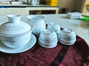 末都景德鎮高檔玲瓏功夫蓋碗茶杯套裝陶瓷家用手工鏤空客廳泡茶具整套 【雪玉玲瓏纏枝】蓋碗8件套 曬單實(shí)拍圖