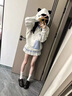 索菲堡 卡通趣味刺繡假兩件Polo領(lǐng)連帽衛(wèi)衣女2025秋冬新款學(xué)院風(fēng)潮外套 白色  L 曬單實(shí)拍圖
