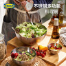 宜家（IKEA）布朗達布蘭科不銹鋼沙拉盆烘焙料理盆面盆碗家用餐具 不銹鋼上菜用碗28cm 曬單實(shí)拍圖