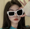 朋殼 搞怪墨鏡男女不規則太陽(yáng)鏡個(gè)性蹦迪網(wǎng)紅同款挑眉眼睛出游拍照 實(shí)白灰片（配有眼鏡包） 曬單實(shí)拍圖