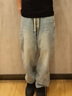森馬（Semir）牛仔褲男寬松直筒褲25夏彎刀褲長(cháng)褲復古褲子109325124107 曬單實(shí)拍圖