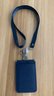 金峰花城 真皮證件套防干擾雙卡位卡套工作牌帶伸縮扣掛繩定制學(xué)生校園校牌飯卡公交門(mén)禁卡員工牌胸牌廠(chǎng)牌套 藍色豎款易拉扣小牛紋皮繩 曬單實(shí)拍圖