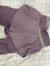 維多利亞旅行者瑜伽服女運動(dòng)套裝拼色長(cháng)袖跑步健身服帶胸墊兩件套紫M 曬單實(shí)拍圖