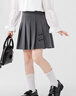 左西女童半身百褶裙子學(xué)院風(fēng)秋裝2025新款兒童校服JK短裙潮 灰色 160 曬單實(shí)拍圖
