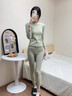 南極人發(fā)熱保暖內(nèi)衣女士秋衣秋褲套裝2025新款冬季薄款A(yù)B面磨毛絨保暖衣 薄荷綠 L 【100-120斤】 曬單實拍圖