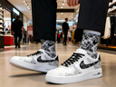 耐克（NIKE）【定制球鞋】 Air Force 1 空軍一號 萬(wàn)花弄 堅如磐石 低幫 板鞋 白色 40 曬單實(shí)拍圖