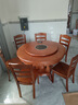 巴比松新中式實(shí)木餐桌椅組合家用圓桌帶轉盤(pán)10/12人帶電磁爐包廂大飯桌 1.2米+6椅帶電磁爐（顏色備注） 曬單實(shí)拍圖