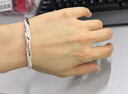 中國珠寶生日禮物送女友莫比烏斯環(huán)銀手鐲女足銀999鐲子送女朋友約30g 曬單實(shí)拍圖