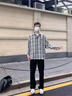 杉努黑色直筒微喇牛仔褲男款春秋季美式高街vibe褲子寬松顯瘦彎刀長(zhǎng)褲 G150黑色 XL （建議130-155斤） 曬單實(shí)拍圖