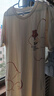 莫代爾夏季薄款睡裙女短袖純棉睡衣連衣裙女生寬松中長(zhǎng)款全棉休閑家居服 X1502米白花朵 M 衣長(zhǎng)92適合80-100斤 曬單實(shí)拍圖