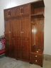 小木窩（XIAOMUWO）衣柜實(shí)木衣柜平開(kāi)門(mén)家用臥室大衣櫥帶折疊鏡子紫金檀木新中式 四門(mén)衣柜+邊柜+折疊鏡+頂柜 曬單實(shí)拍圖