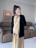 朗茵孕婦裙夏季2025新款寬松可穿長(cháng)款背心連衣裙兩件套開(kāi)衫春秋感 黑色外搭+卡其色連衣裙 XL建議130-145斤 曬單實(shí)拍圖