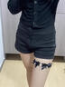 性感蕾絲蝴蝶結(jié)愛心大腿鏈2025新款辣妹鎖骨鏈JK可愛少女頸鏈腿環(huán) 黑色愛心-可腿鏈可頸鏈 曬單實(shí)拍圖