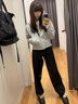 班尼路外套女開(kāi)衫衛(wèi)衣女裝春秋冬新款休閑顯瘦短款上衣服連帽小個(gè)子女生 灰#純色 【高支柔綿】 M 曬單實(shí)拍圖