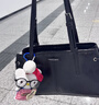 CHARLES&KEITH25秋季新品復(fù)古油蠟皮繩結(jié)單肩腋下包生日禮物CK2-20782673 Noir黑色 M 曬單實(shí)拍圖