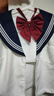 茯見白三本短袖JK制服套裝基礎(chǔ)款水手服不良日系學(xué)院風(fēng)百褶短裙女 黑色【短袖+短裙+領(lǐng)結(jié)+小腿襪】M 曬單實(shí)拍圖