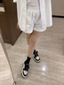 大叔家羊皮厚底真皮小白鞋女2025夏季新款透氣休閑熊貓鞋運動低幫板鞋 黑色單里-高端牛皮版 37 曬單實拍圖