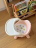 格林博士寶寶餐椅帶餐盤(pán)多功能凳子嬰兒椅子兒童叫叫椅家用矮椅帶輪吃飯椅 櫻花粉【舒適發(fā)聲軟墊+單餐盤(pán)】 曬單實(shí)拍圖