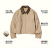 優(yōu)衣庫女裝休閑拉鏈短茄克/外套巴恩風翻領時尚夾克 新款479208 32 深米色 M /160/84A 曬單實拍圖