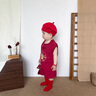 G.DUCKKIDS小黃鴨周歲禮服男寶寶抓周衣服女漢服百日宴百天滿月嬰兒套裝夏季 紅色+香囊 90 建議1~2歲【 80-90cm】cm 曬單實(shí)拍圖