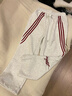 趣米樂(lè )美式刺繡三條杠休閑褲子男春秋季潮牌寬松直筒闊腿垂感運動(dòng)衛長(cháng)褲 灰白色 XL 曬單實(shí)拍圖