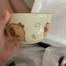 草莓餐具陶瓷一人食碗盤飯碗少女碗碟套裝可愛家用手柄烤盤高顏值 卡皮巴拉4.5英寸碗【1個裝】 曬單實(shí)拍圖