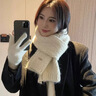 唐獅;TONLION高級感羊毛圍巾女秋冬韓版百搭加厚保暖護頸針織毛線(xiàn)圍脖氛圍感 米色 曬單實(shí)拍圖