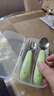 babycare嬰兒勺子兒童餐具叉勺寶寶吃飯勺子不銹鋼刮泥勺果泥勺 原力青 曬單實拍圖