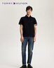 TOMMY HILFIGER【透氣舒適】春夏男裝純棉珠地網(wǎng)眼拼色袖口修身短袖T恤POLO 深藏青FAP L （推薦：140-155斤） 曬單實(shí)拍圖