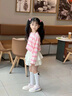 左西女童T恤長(cháng)袖純棉兒童條紋春秋裝2026新款女孩打底上衣 粉色條 110 曬單實(shí)拍圖