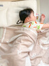 英氏（YEEHOO）嬰兒A類毯子竹纖維寶寶夏季午睡蓋毯幼兒園空調(diào)薄被 【輕暖絨感】萬(wàn)象回春 120cm*120cm 曬單實(shí)拍圖