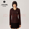 阿瑪施（AMASS）女裝新款彈力修身黑曜巖丘比連帽衛(wèi)衣外套女5300662 深棕 M (3碼) 曬單實(shí)拍圖