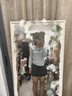森馬（Semir）長(zhǎng)袖T恤女短款不規(guī)則設(shè)計(jì)感修身顯瘦2025秋蕩領(lǐng)薄款107625101097 曬單實(shí)拍圖