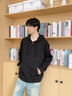 名創(chuàng)優(yōu)品（MINISO）藏青色衛(wèi)衣男春秋季開衫外套2025新款青少年寬松百搭重磅連帽衣服 藏青(純色) XL /180(體重140-160斤) 曬單實拍圖
