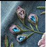 高端刺繡牛仔裙半身裙中長款女春秋季2025新款包臀裙直筒裙a字裙 藍(lán)色-短款 L (28) 曬單實(shí)拍圖