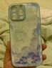 品盟（PISMEXOK）適用于蘋(píng)果iphone17/16/15promax手機殼花邊油畫(huà)云朵文藝輕奢玻璃保護套時(shí)尚網(wǎng)紅女唯美小清新外殼 玻璃【煙藍】單殼 iPhone 16 Pro Max 曬單實(shí)拍圖