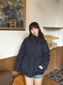 高梵輕殼5.0黑金鵝絨服5分收腰顯瘦2025秋季新款女裝羽絨短厚外套 黑色 M 曬單實拍圖