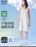 貓人（MiiOW）女士睡衣睡裙【純棉親膚透氣】寬松無(wú)袖背心裙休閑可外穿家居服 曬單實(shí)拍圖
