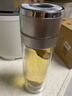 宅輕松 泡茶杯男女士茶水分離水杯一鍵開(kāi)蓋雙層玻璃杯車(chē)載耐高溫杯銀色 曬單實(shí)拍圖