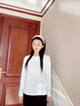 班尼路長袖t恤女裝春秋冬純棉打底衫潮流寬松小個(gè)子女生百搭純色上衣服 白#純色 【100%純棉】 M 曬單實(shí)拍圖