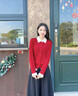 NAOTIEA納奧蒂爾小帆船假兩件長袖針織衫上衣女2025春秋新款寬松圓領(lǐng)開衫 雅致灰【翻領(lǐng)】 M （建議80-105斤） 曬單實拍圖