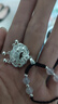 中國黃金（CHINA GOLD）福氣平安鎖銀項鏈女足銀長命鎖吊墜年輕款中秋節(jié)生日禮物送女友 【今/次日達】白瑪瑙平安鎖項鏈 曬單實拍圖