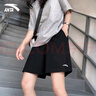 安踏短褲女夏季速干透氣美式黑色五分褲運動健身訓練跑步褲子 【直筒顯瘦-主圖同款】基礎黑 L /男女同款 曬單實拍圖